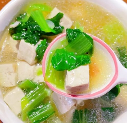 菜心豆腐湯做法