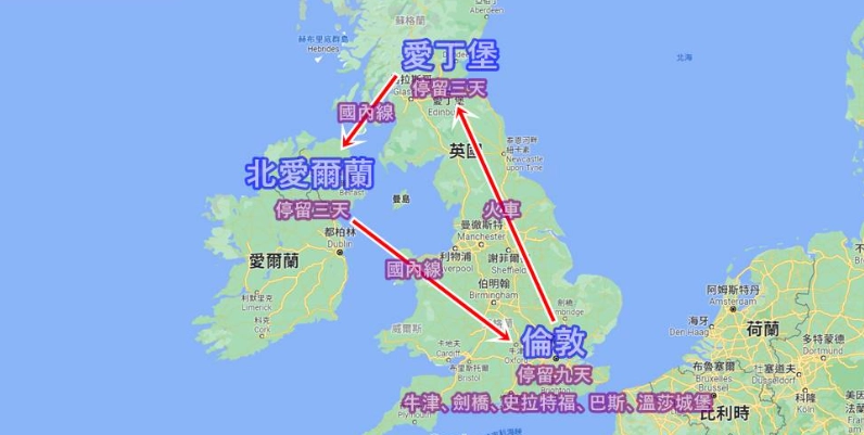 英國自由行行程